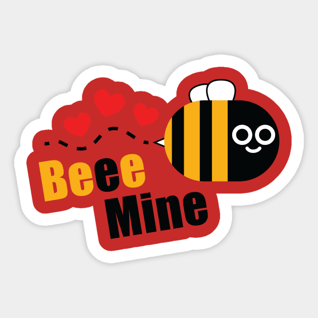 Be Mine Cute Valentine's Day with cute bee graphics Sticker by hippyhappy